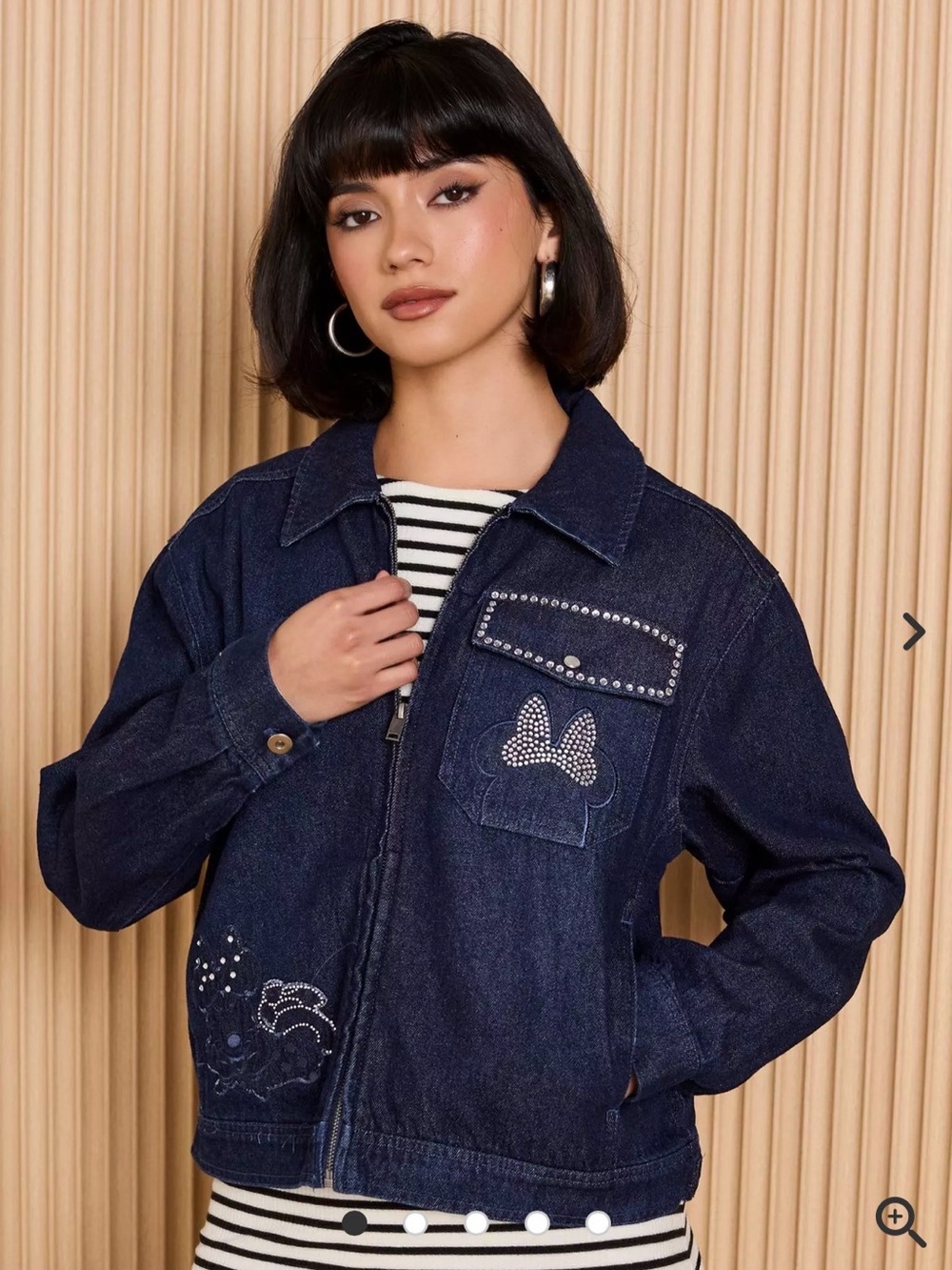 Disney Minnie Mouse Rhinestone Denim Jacket